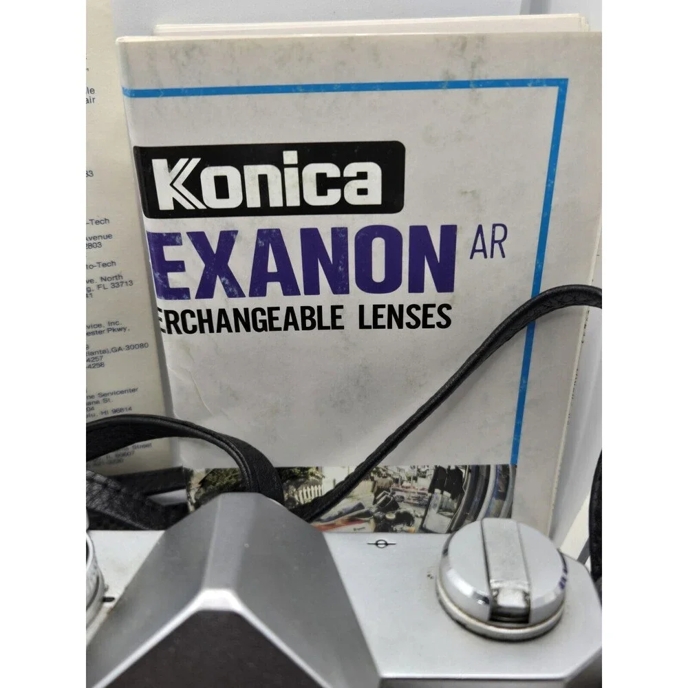 Konica Autoreflex T 35mm Film Camera Samigon 55mm From JAPAN 2x Addl Lens Flash